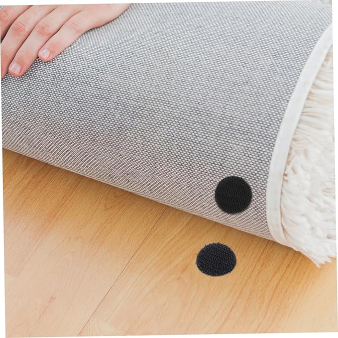 PRETYZOOM 20pcs Strong Adhesive Hook and Loop Tape for Mounting Reusable Round Pads for Wall Decor and Tools Hanging for Carpets Wires and Frames