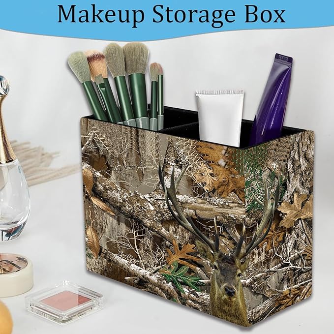Pen Holder, Pencil Case, Makeup Brush Storage Box, Tableware Storage Box, Suitable for Office Or Home Item Organizing Stand - Camouflage Giraffe