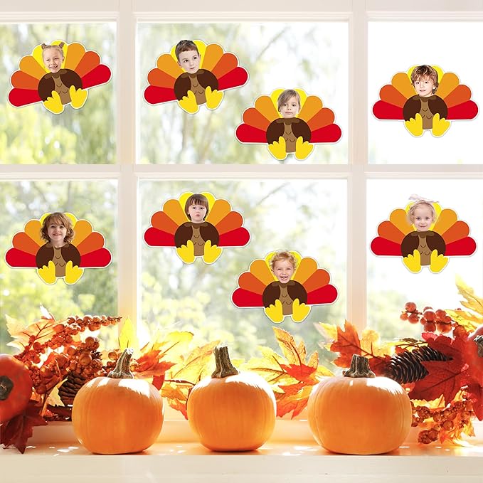 50 Pcs Thanksgiving Turkey Cutouts – Fall Bulletin Board Decorations for Classroom,School,DIY Crafts,Autumn Harvest,Home,and Party Supplies (Turkey)