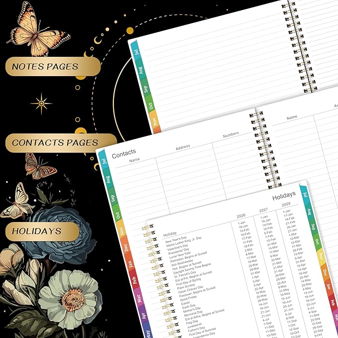 Planner 2026-2027 - Academic Planner 2026-2027, July 2026 - June 2027, 9" x 11", 26-27 Planner Weekly and Monthly, Colorful Tabs, Back Pocket, Perfect Daily Organizer - Butterfly