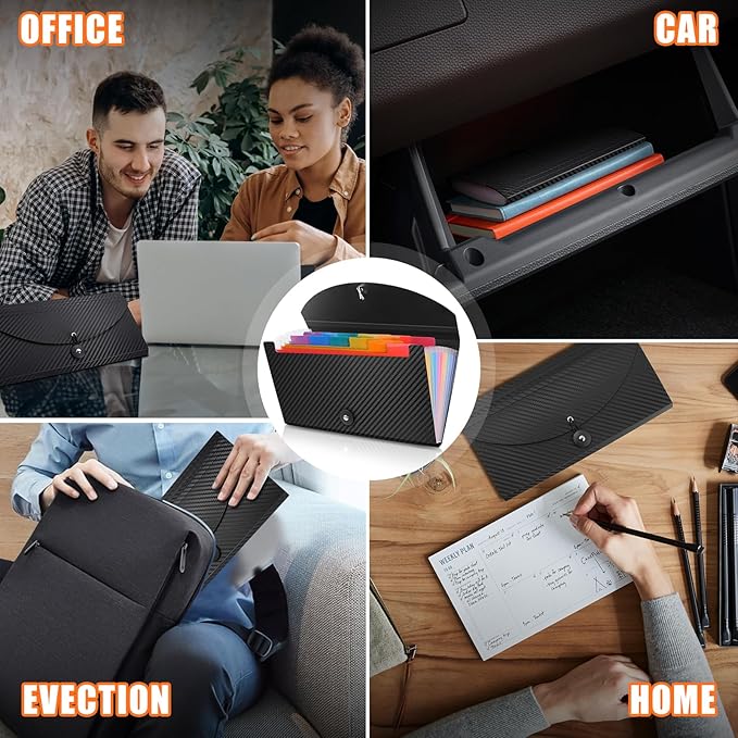 Receipt Organizer Cesil 13 Pockets Receipt Holder Small Accordion File Organizer Expanding File Folder Large Capacity Cards Ticket File Check Cards Bill Business Coupons Storage Case (2)