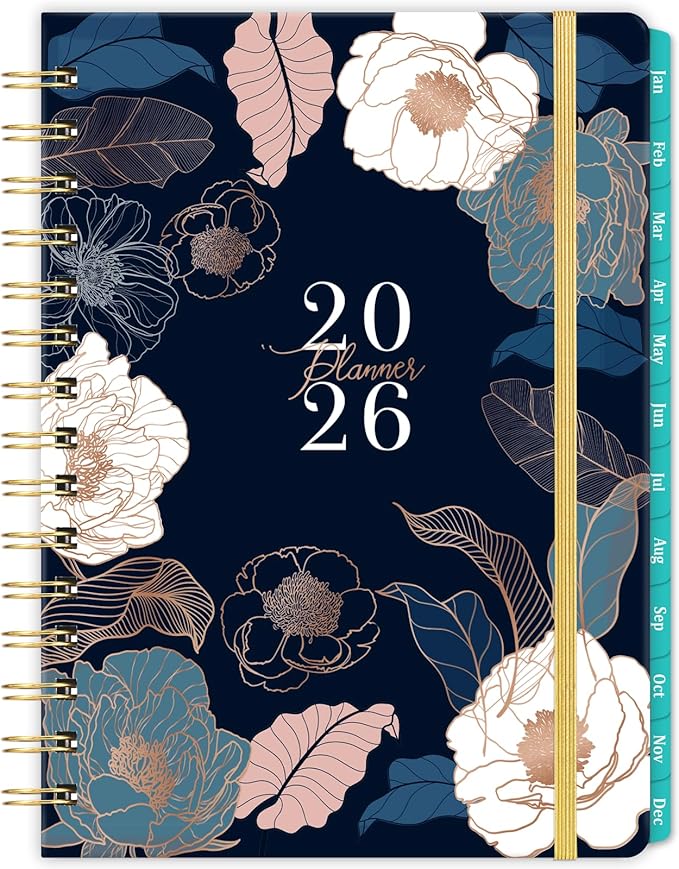 2026 Planner - Jan. 2026 - Dec. 2026, 2026 Planner Weekly and Monthly with Tabs, 6.3" x 8.4", Planner 2026, Hardcover with Back Pocket + Thick Paper + Twin-Wire Binding, Perfect Daily Organizer