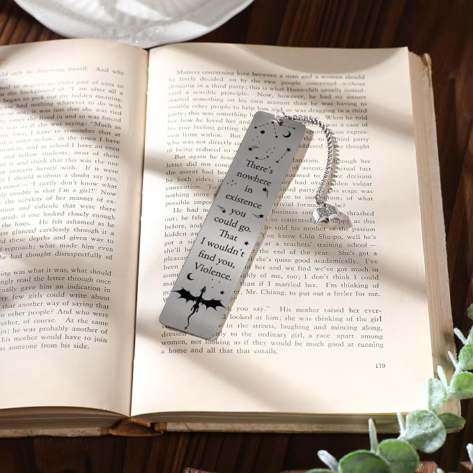 Cool Fourth Wing Bookmark - Gift for Fantasy Novel Lovers Dragon Bookmarks Gifts for Book Lovers Novel Fans Bookworm Teacher Page Markers for Men Books Accessories Students Birthday Gifts