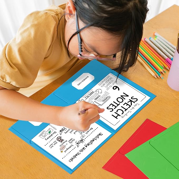 FUCDTEFC 50 Pack Pocket Folders, Folder with Pockets, 5 Assorted Colors Letter Size Heavy Duty 2 Pocket Folders, Paper File Folder for School Office Home Business