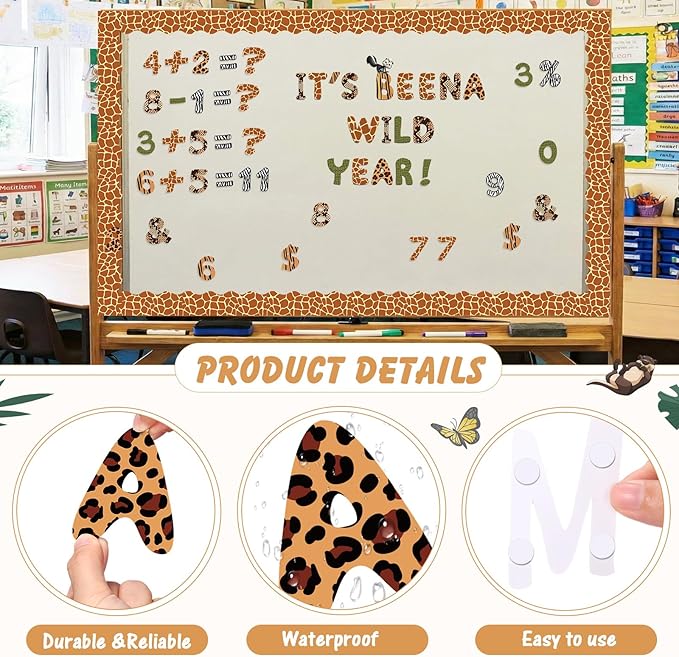 221 Pcs Classroom Bulletin Board Letters Colorful Alphabet Cutouts Number and Punctuation Symbol Combo Letter Cutouts for Wall Chalkboard Poster Board Decor