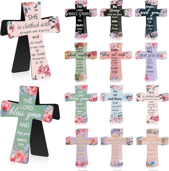 Resurhang 48 Pcs Magnetic Bookmarks Christian Cross Magnetic Page Markers Religious Bible Verses Bookmarks for Mother's Day Women Student Church Study Group Graduation Coworker Team (Flower)