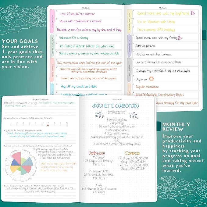 Legend Planner PRO Hourly Schedule - Weekly & Daily Organizer with Time Slots. Appointment Book Journal for Work & Personal, A4 (Dark Teal)