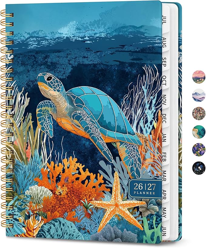 Planner 2026-2027, Monthly and Weekly Academic Planner July 2026 - June 2027, Hardcover Student Teacher Planning Agenda Calendar Book with Tabs, Perfect for Office School Supplies, A4 (8.5" x 11") - Deep Bearings