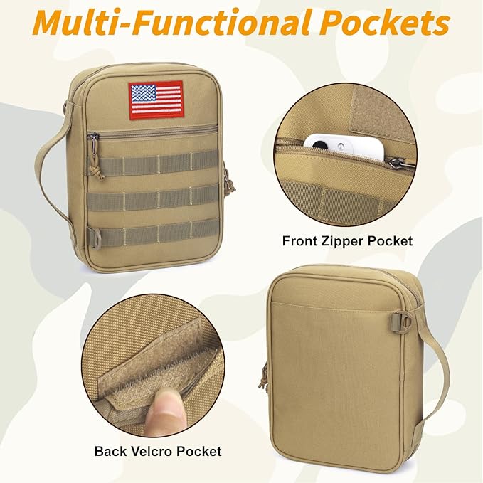 ATRIPACK Tactical Bible Cover For Men,Large Bible Case With Shoulder Strap,Water-Resistant Book cover With Handle,Multi-Functional Carrying Bible Holder Bag For Church,Study,Spiritual