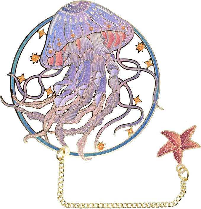 BLBMH Metal Cute Bookmarks for Women Book Lovers Friends Girls Readers Birthday Christmas Gifts Exquisite Graduation Gifts - Jellyfish