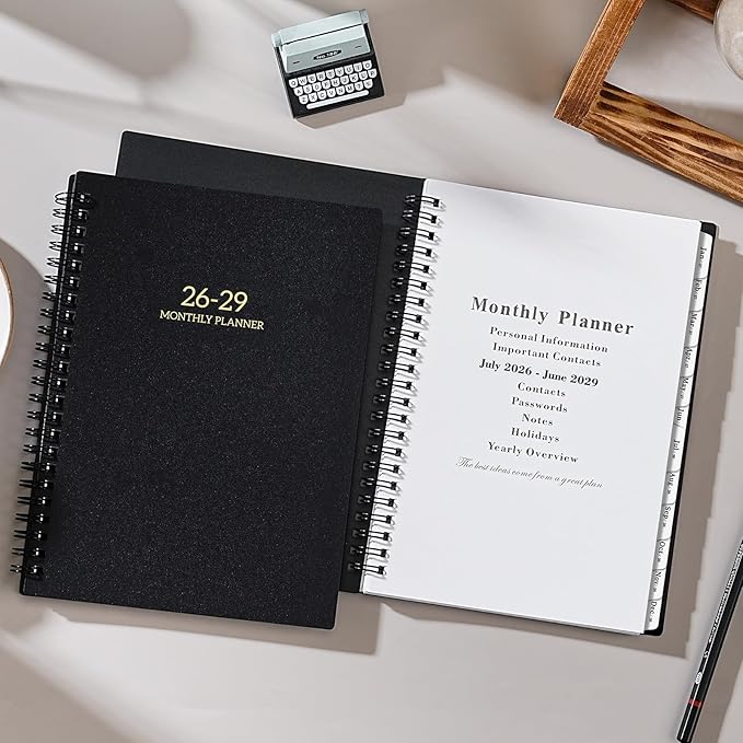 2026-2029 Monthly Planner/Calendar - 3 Year Monthly Planner 2026-2029, Jul. 2026 - Jun. 2029, 6.3" x 8.4", monthly planner with Spiral Bound, Notes Pages, 36-Month Tabs, Inner Pocket, 3 Year Calendar