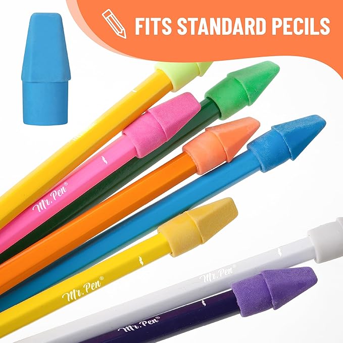 Mr. Pen- School Eraser Combination Set, 60 Pack, Assorted Colors, Latex Free Erasers for School, Office, Art Sketching, Homework, Exams, Clean Smudge-Free Correction