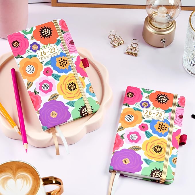 2026-2029 Pocket Planner/Calendar - 3 Year Monthly Planner 2026-2029, July 2026 - June 2029(36 Months), 6.3" x 3.8", Monthly Pocket Calendar with Elastic Closure, Pen Hold, 60 Notes, Perfect for Purse