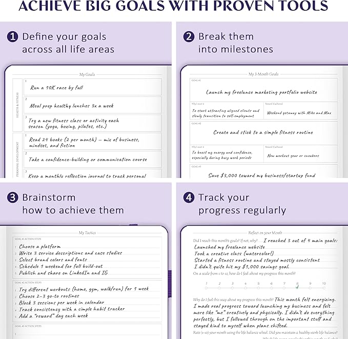 Legend Planner PRO Dated Jan 2026-Jan 2027 – Deluxe Weekly & Daily Organizer with Time Slots. Appointment Book Journal for Work & Time Management, A4 Hardcover (Dark Purple)