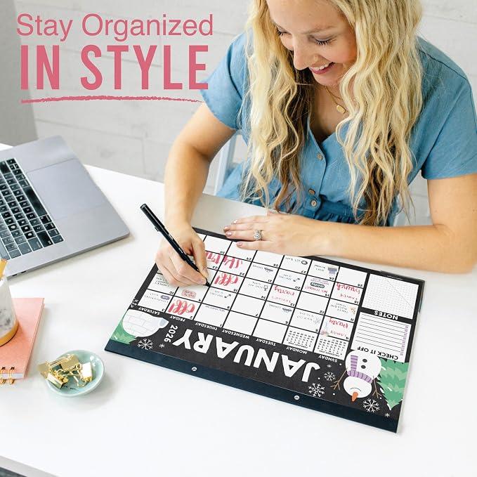 Hadley Designs Large Teacher Desk Calendar 2026-2027 - Desktop Calendar 2026, 18-Month Desk Calendars for Home, Office & Classroom, Cute Classroom Must Haves, Teacher Appreciation Gifts