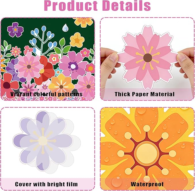 Wildflowers Spring Bulletin Board Set – Floral Great Minds Grow Here Classroom Decor – Sunflower Cutouts with Blackboard Borders for Back to School, Wall & Door Displays
