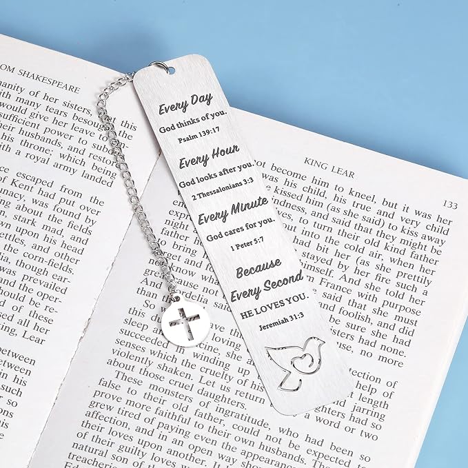 Christian Gifts for Women Inspirational Bible Verse Bookmark for Book Lovers Christmas Gifts for Mom Reading Kids Friends Boys Religious Gifts Pastor Appreciation Gifts Spiritual Easter Basket Stuffer