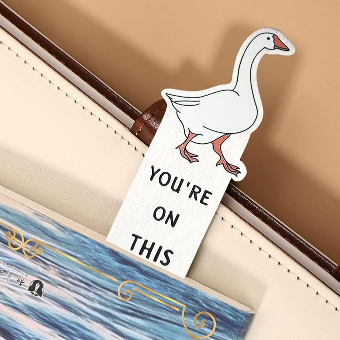 Silly Goose Bookmark, Stainless Steel Funny Silly Goose Book Marks Practical Reading Accessories Supplies for Bookish Gift Women Men Kids Teens