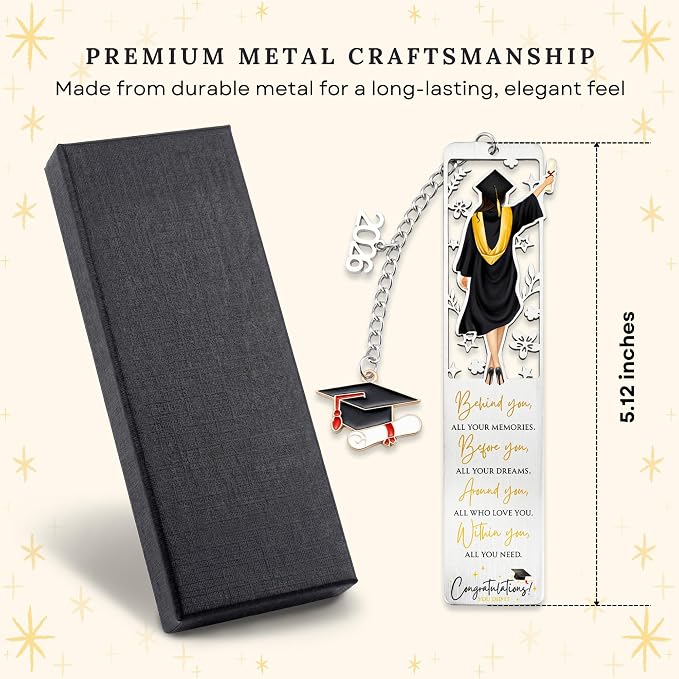 Graduation Gifts - 2026 High School, College Graduation Gifts for Women Her - Gift Ideas for Graduates - Class of 2026 Congrats Grad Inspirational Bookmark with Box