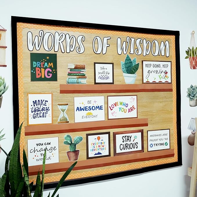 Bulletin Board Decorations for Classroom, Bookshelf Motivational Classrom Decor, Greenery Mental Health Bulletin Board Sets for Teacher Welcome Back to School Classroom Library Door Wall Decor