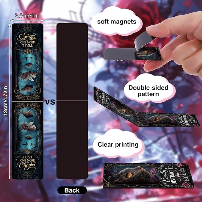 Dark Romance Magnetic Bookmark Gifts - Wxiben 30 Pcs Dark Fantasy Magnet Book Markers for Reading Gothic Tarot Cards Bookmarks Magnetic Page Clips Gifts for Book Lovers Women Men Students Teacher