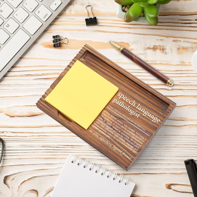 Speech Language Pathologist Gift Sticky Note Holder, Appreciation Thank You Gifts for Speech Language Therapist, Pathologist Therapy Graduation Self-Stick Note Pad Holders TZP64