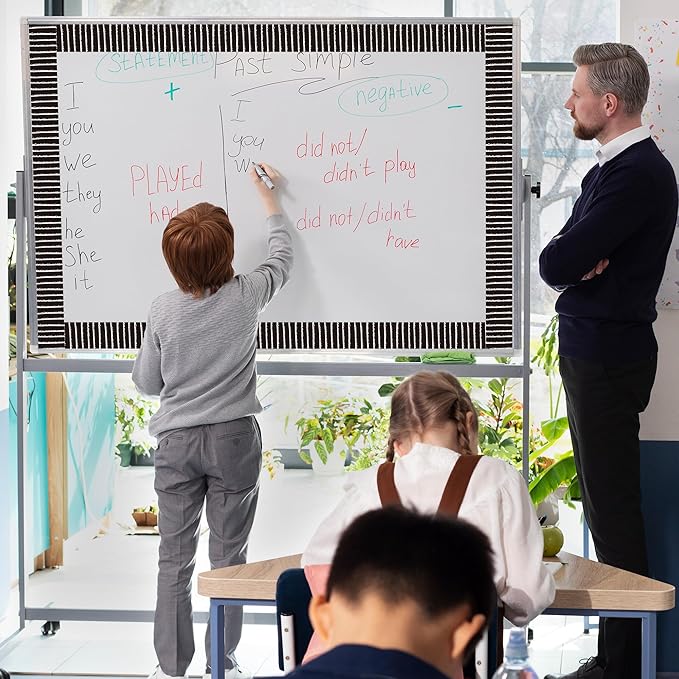 Magnetic Bulletin Board Borders - 24pcs Black White Border Decoration Set for Classroom, Back to School Bulletin Board Trim Frame Decor for Chalkboard Blackboard Teacher Office Supplies