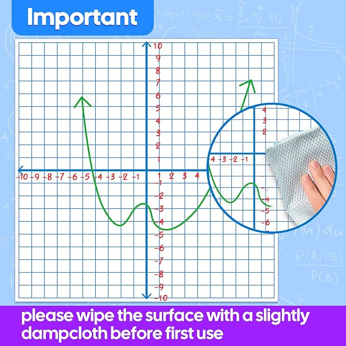 Giant Magnetic XY Coordinate Grid Paper Dry Erase Large Graph Chart Board for Whiteboard, Elementary Middle High School Math Manipulatives Teacher Essentials Classroom Must Haves Supplies