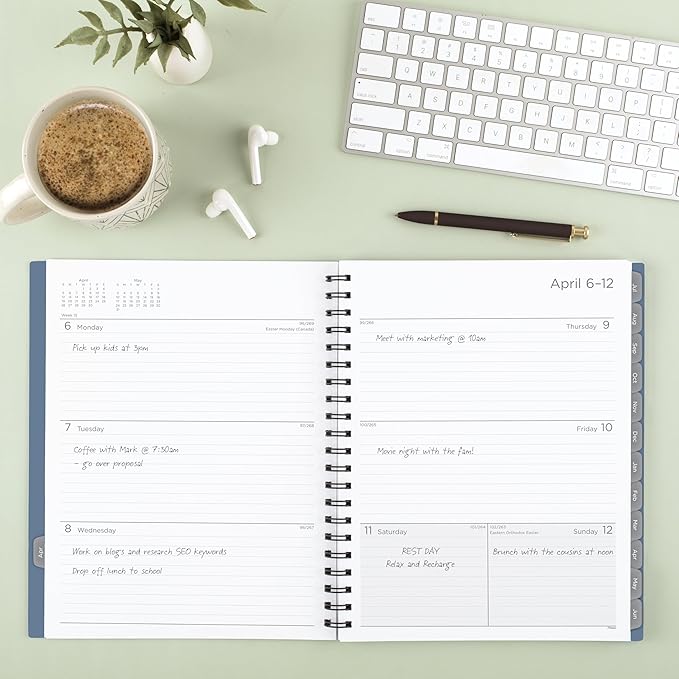 Mead Planner 2026-2027 Weekly & Monthly Academic 15-Month April-June, 8.5" x 11", Composure Blue (CAW62020)