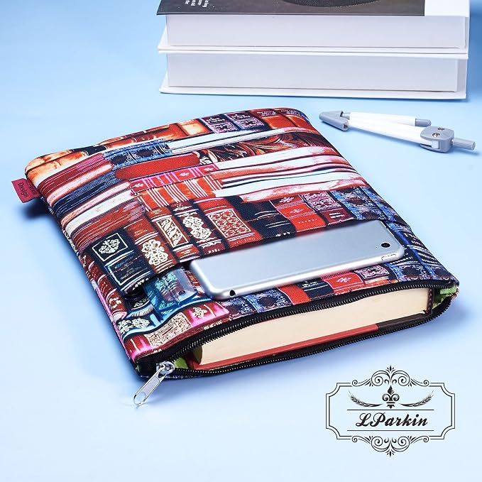 Book Sleeve for Book Lovers, Bookish Book Protector, Book Covers for Paperbacks, Washable Fabric, Book Sleeves with Zipper, Medium 11 Inch X 8.7 Inch