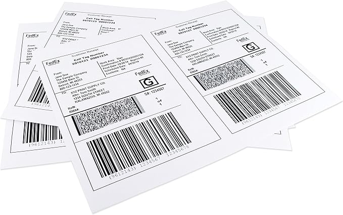ChromaLabel 8.50 x 5.50 Inch Half Sheet Shipping Labels for Laser and Inkjet Printers, 25 Sheets, 50 Pack