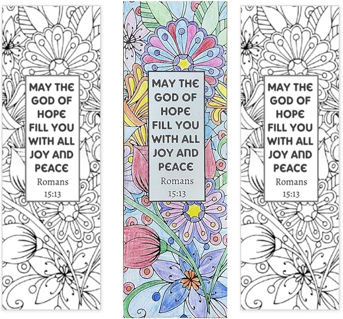 100 Premium Christian Coloring Bookmarks, Uncoated, Made iin USA, Bible Verse Bulk Pack for Women’s Ministry