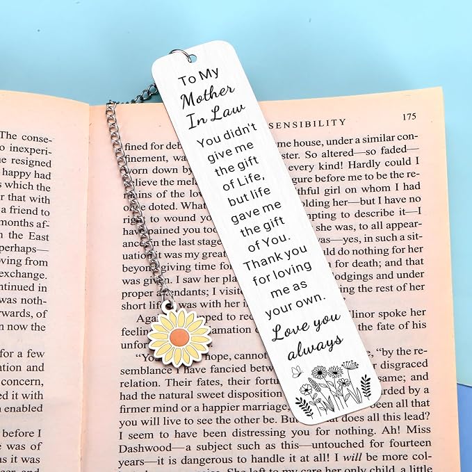 Mother in Law Gifts Bookmark Mother's Day Gifts for Mother in Law Mother-in-Law Birthday Gift from Daughter in Law Mothers Day Anniversary Wedding Gift for Mothers of The Bride Groom Stocking Stuffers