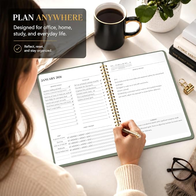 2026-2027 Monthly Planner, Calender Planner from Jan 2026 - Dec 2027, 24 Months for Planning with Habit Tracker, To-Do List, Goals,Summary ,7.5" x 10", Spiral Bindding for Personal Organizer and Office Supplies