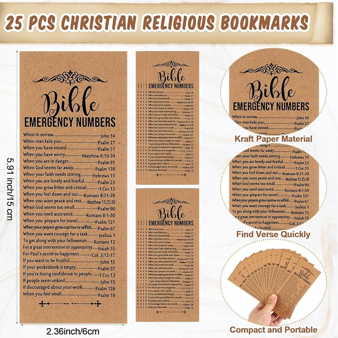 TecUnite 25 Sets Father's Day Christian Church Gifts Bulk for Men Bible Verse Gel Pens Religious Silicone Wristband Emergency Numbers Bookmarks for Coworker Nurse Teacher Women(Black)