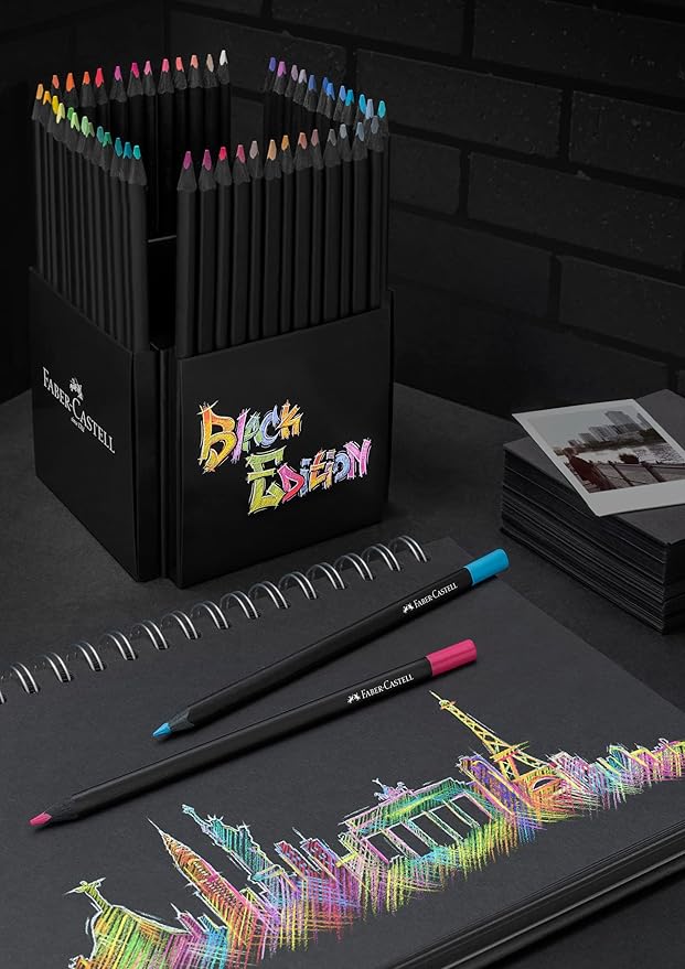 Faber-Castell Black Edition Colored Pencils, Classic 1 Count (Pack of 50)