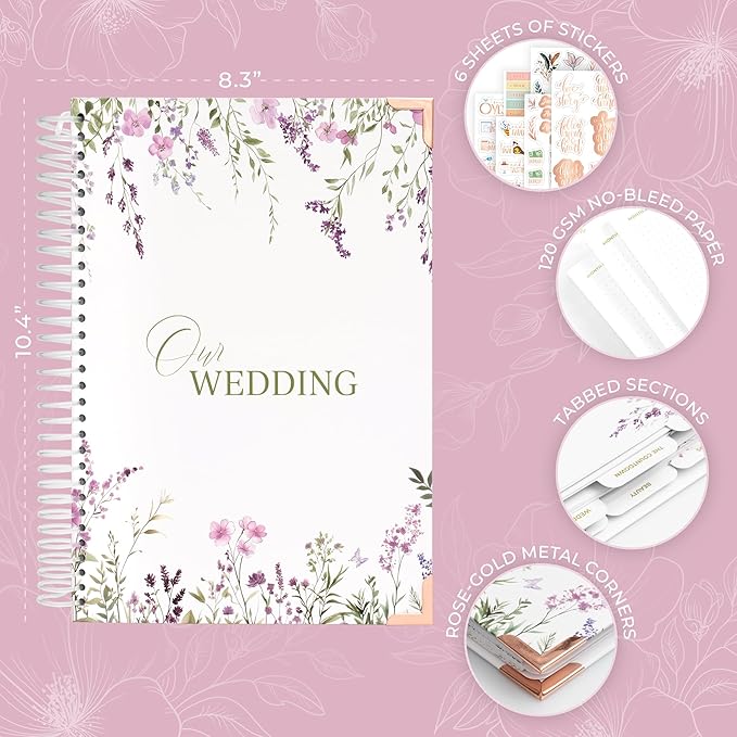 Clever Fox Wedding Planner Book and Organizer – Guided Wedding Planning Journal & Bridal Notebook with Tips & Checklists – Engagement Gifts for Bride or Engaged Couple (White)