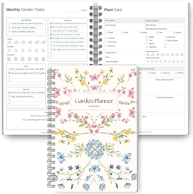 Gardening Planner & Plant Journal | Planting Calendar, Plant Care, Seed Starting, Herb Notes, Garden Planner (Botanical)