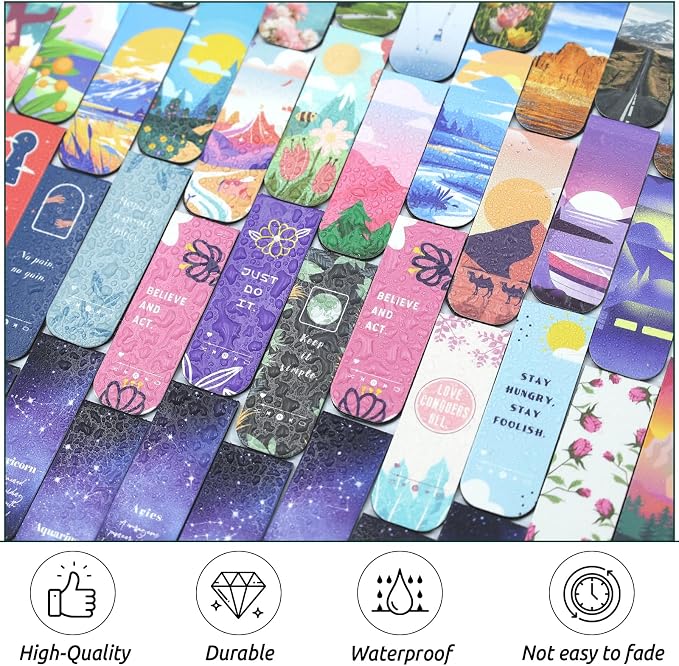 105 PCS Magnet Bookmark Clips，Bookmarks for Reading Women & Men，Cute Page Markers ，Christmas Gifts & Teacher Gifts