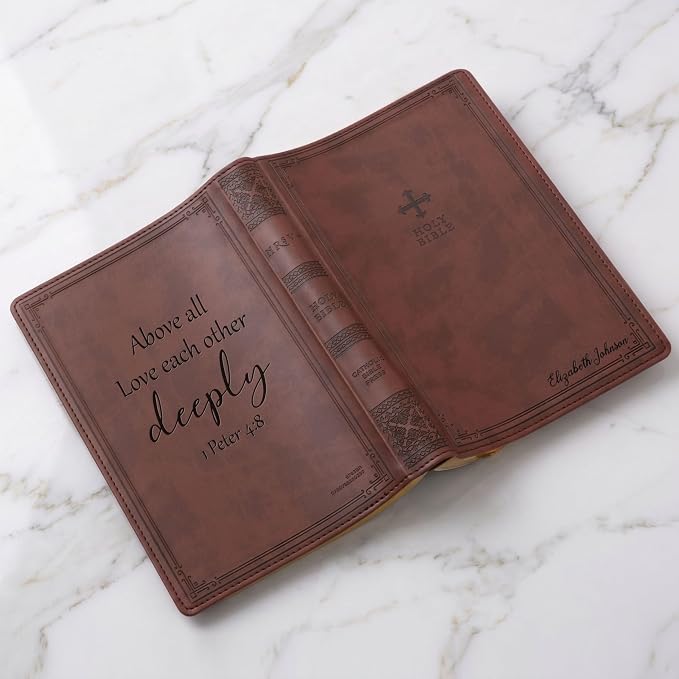 Personalized NRSV Bible Catholic Edition, Custom Name Engraved, Complete Catholic Bible, Christian & Baptism Gift for Men or Women