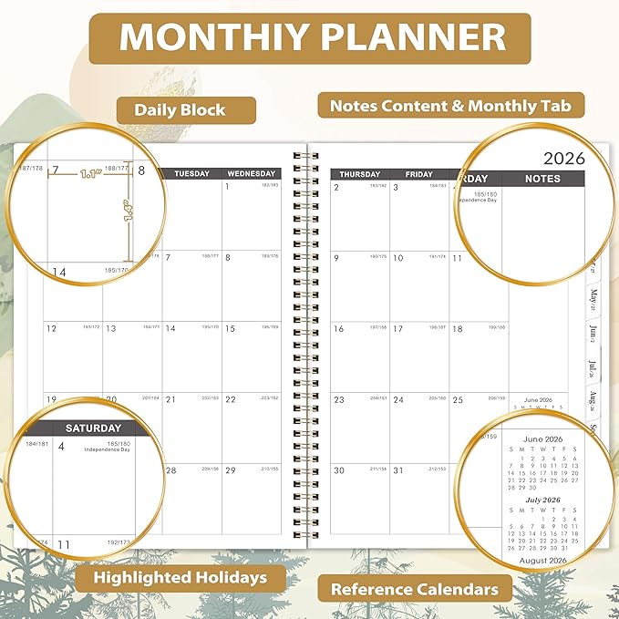 2026-2029 Monthly Calendar Planner - 9" × 11", Large 3 Year Monthly Planner, JUL. 2026 - JUN. 2029, Large Calendar with Tab, Premium Paper, Back Pockets, Sturdy Cover