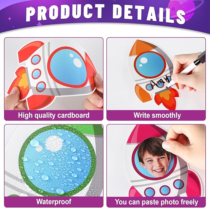 gisgfim 80Pcs Rocket Cutouts Back to School Decorations Bulletin Board Outer Space Paper Cut-Outs Classroom Decor for Boy Girl DIY Craft Photo Wall Door Kindergarten Preschool Party Favor Supply