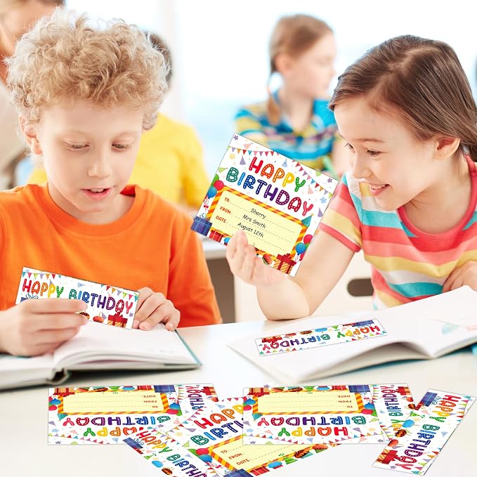 FaCraft 36PCS Happy Birthday Bookmark Awards for Students - Cupcake Birthday Certificates for kids Classroom from Teacher Kindergarten Preschool Student Birthdays Gifts Back to School Teacher Supplies