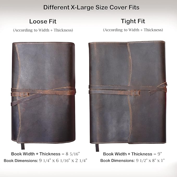 Hunter & Scribe Leather Book or Bible Cover for Men and Women - Handcrafted Genuine Top Grain Buffalo Leather - Extra Large Leather Bible Cover - XL Book Cover