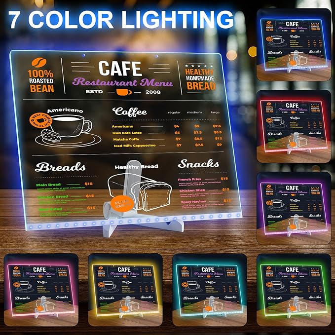 VINTS LED Drawing Board,19-Inch Acrylic Dry Erase Board with Light,3 Modes & 7 Colors Light up Drawing Board with Stand,7 Markers,3 Tracing Templates for Kids Teen Gifts,15.75"X11.81"