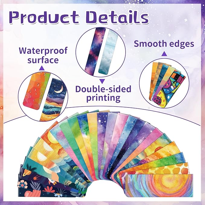 96Pack Magnetic Bookmarks for Reading Women Men Teacher Book Lovers Gifts, Bookmarks Bulk Personalized Bookmark Magnet Bookmark Clips Cute Pretty Funny Book Markers (multi-colored-01)