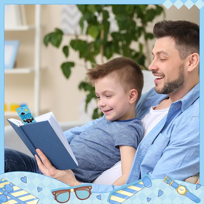 BWkoss Father's Day Color Your Own Bookmarks for Kids -75Pcs Happy Father's Day DIY Coloring Bulk Blank Bookmark Classroom Art Craft Supplies for Student Father's Day Holiday Party Goodie Fillers