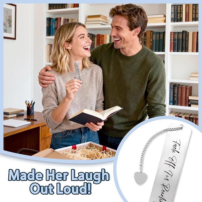 Funny Bookmarks for Women, Christian Gifts for Women Readers, Metal Bookmark for Book Lovers, Christmas & Birthday Gifts for Her, Best Friend, Sister, Wife, with Gift Box, I'm Reading