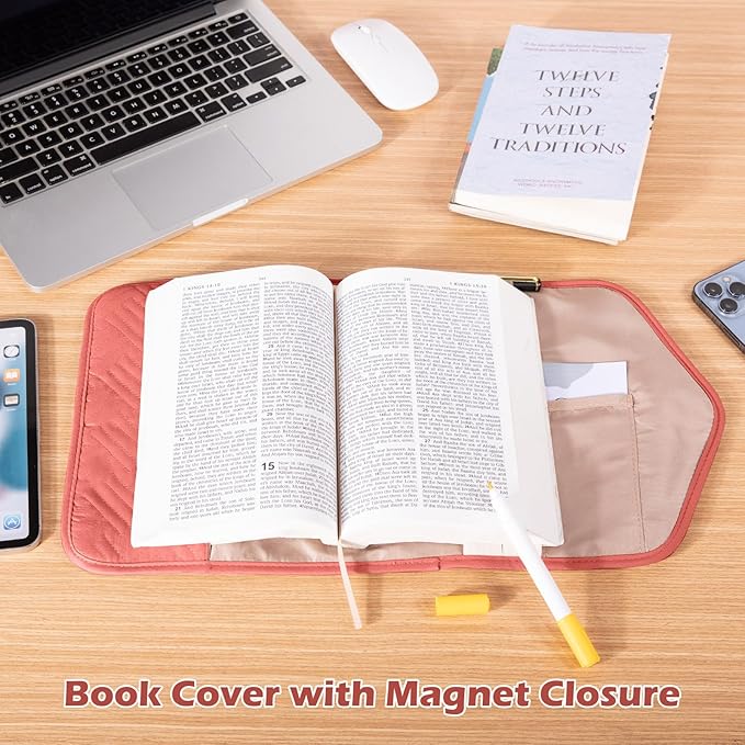 APLUFINE Reusable Book Cover with Magnet Closure - Adjustable Book Sleeve for Book Lovers Gift - Book Protector for Paperback -Book Covers for Hardcover - Book Pouch - Book Carrier