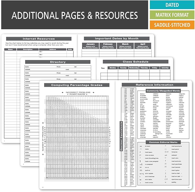 Elan Publishing Company Academic Calendar - 15 Months (April 2026 - June 2027) 7" X 10" Saddle-Stitched Dated for 2026-2027 Academic Year (Black)